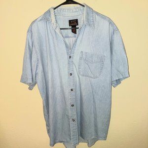 vintage unisex short sleeve denim button down